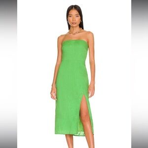 SNDYS Serena green midi dress with slit